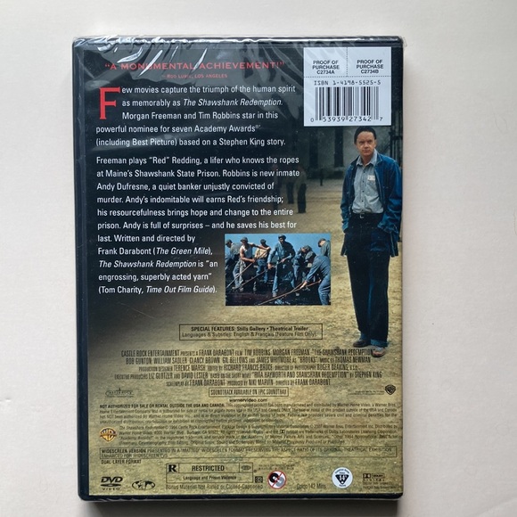 NEW The Shawshank Redemption DVD - Picture 2 of 2